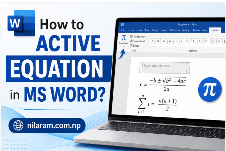 How to active Equation in MS word?